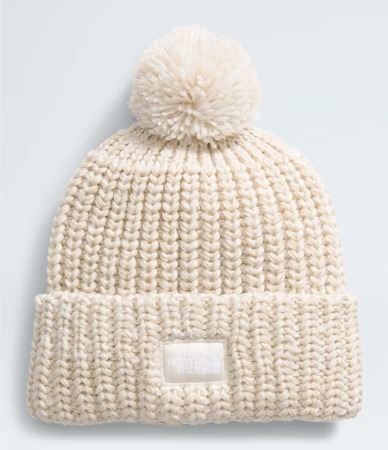 The North Face Cozy Chunky Cabin Beanie in Gardenia White/Gravel/Khaki Stone/Gardenia White