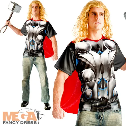 Thor Mens T-Shirt and Cape Costume