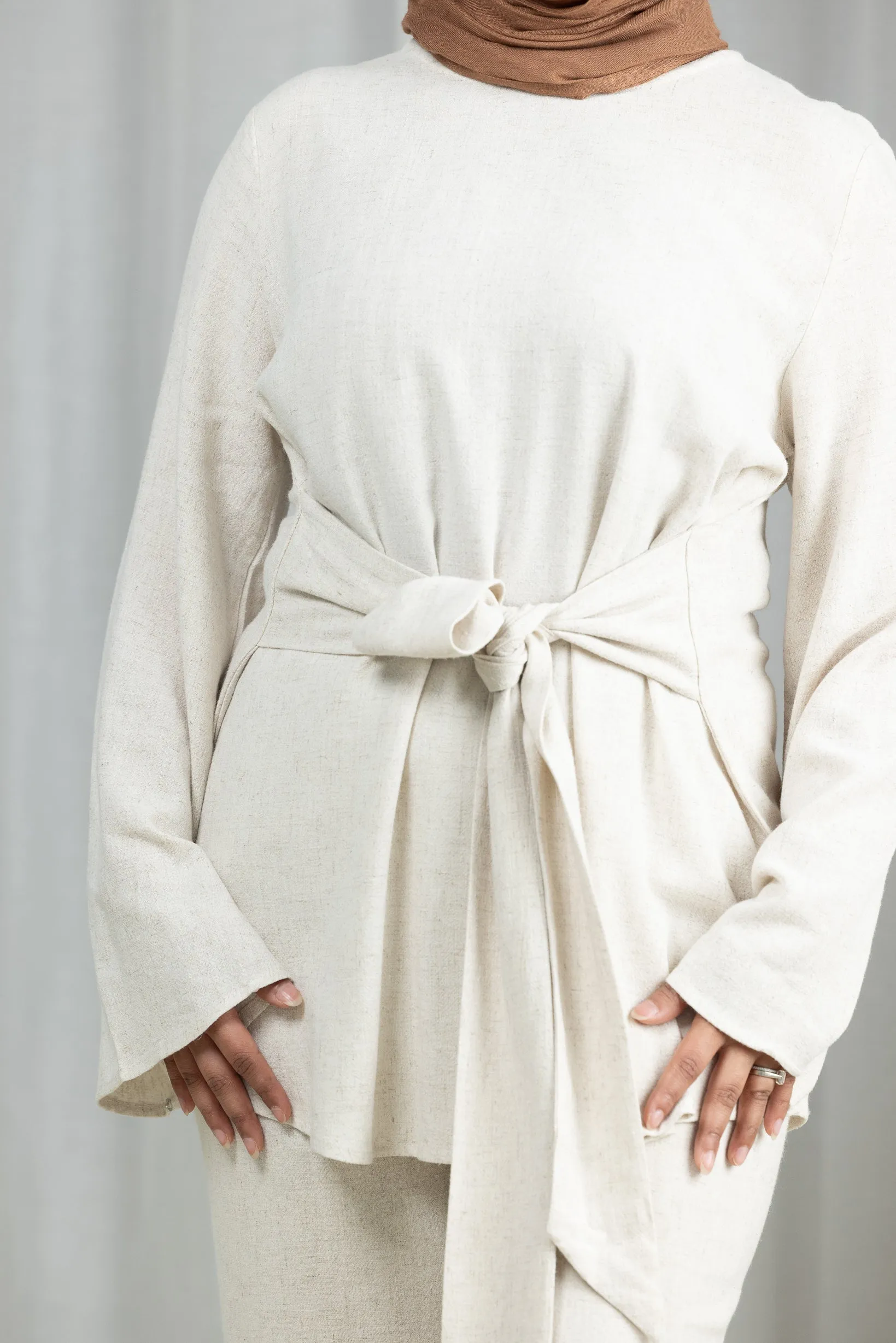 Tiya Tie Front Linen Set