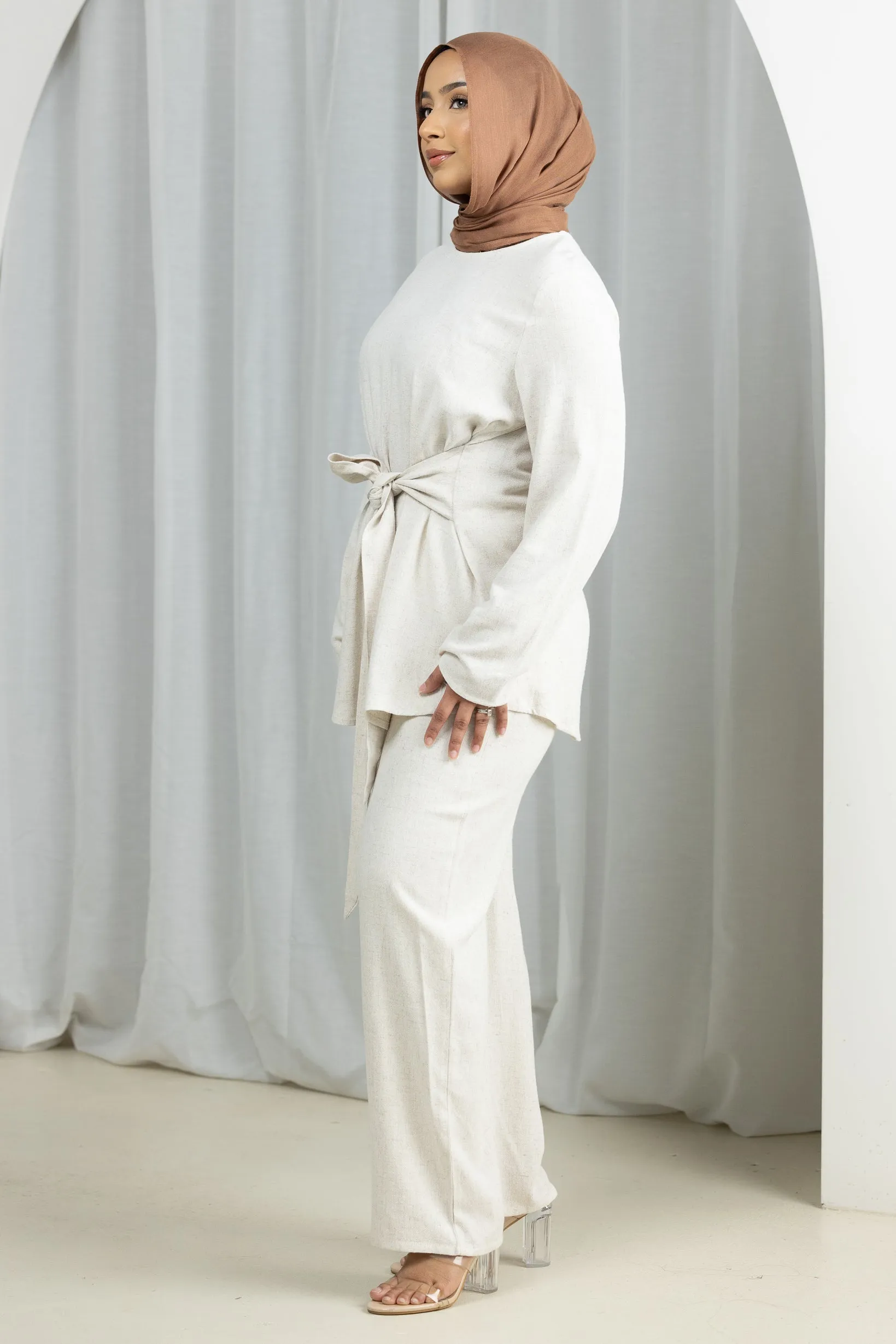 Tiya Tie Front Linen Set