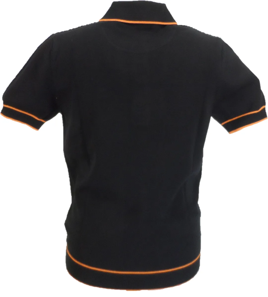 Trojan Records Mens Black Textured Knitted Polo Shirt