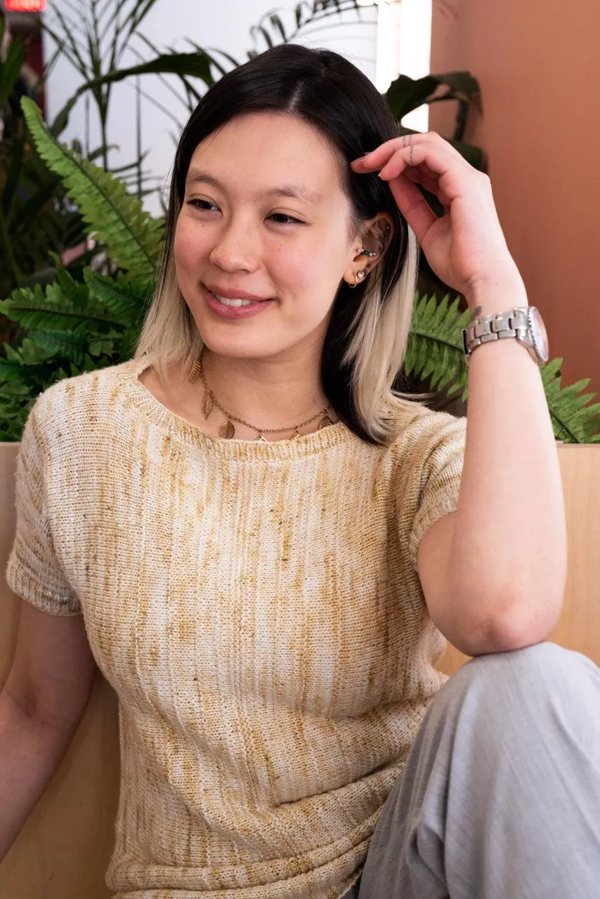 Vertiligne | Pullover short sleeves - Free knitting pattern