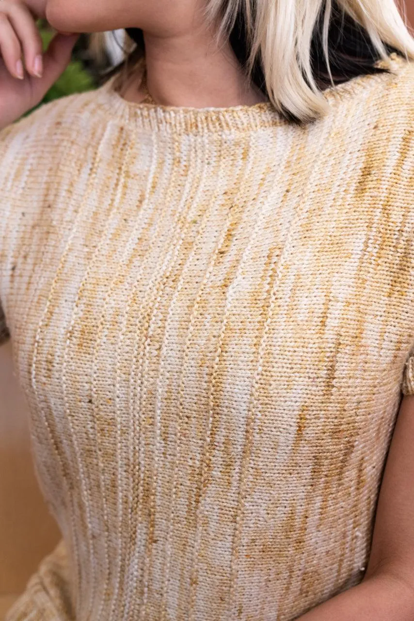 Vertiligne | Pullover short sleeves - Free knitting pattern