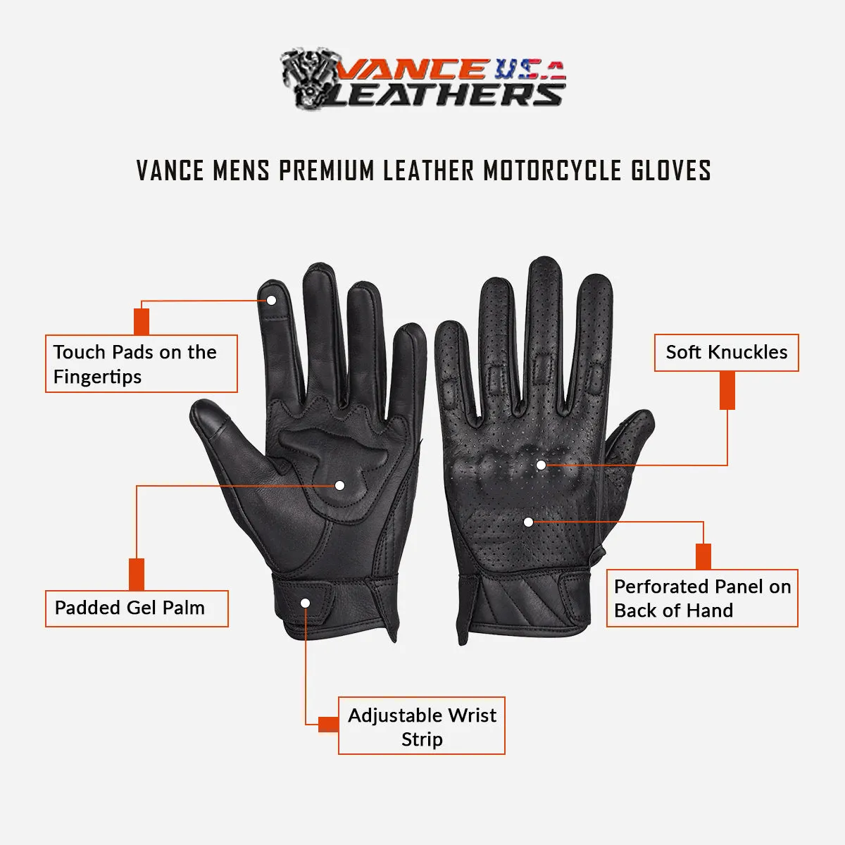 VL412 Men's Premium Leather Perforated Glove