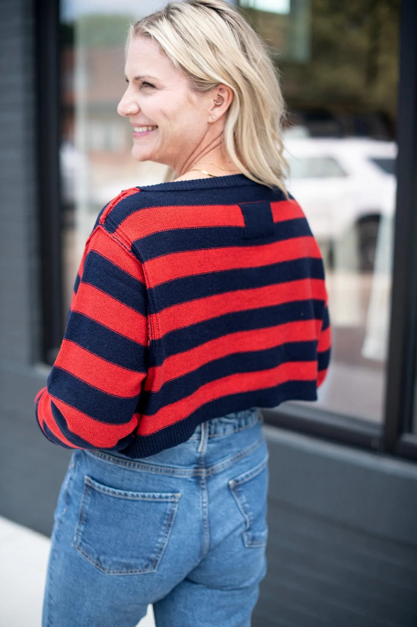 we the free into the blue pullover/red combo