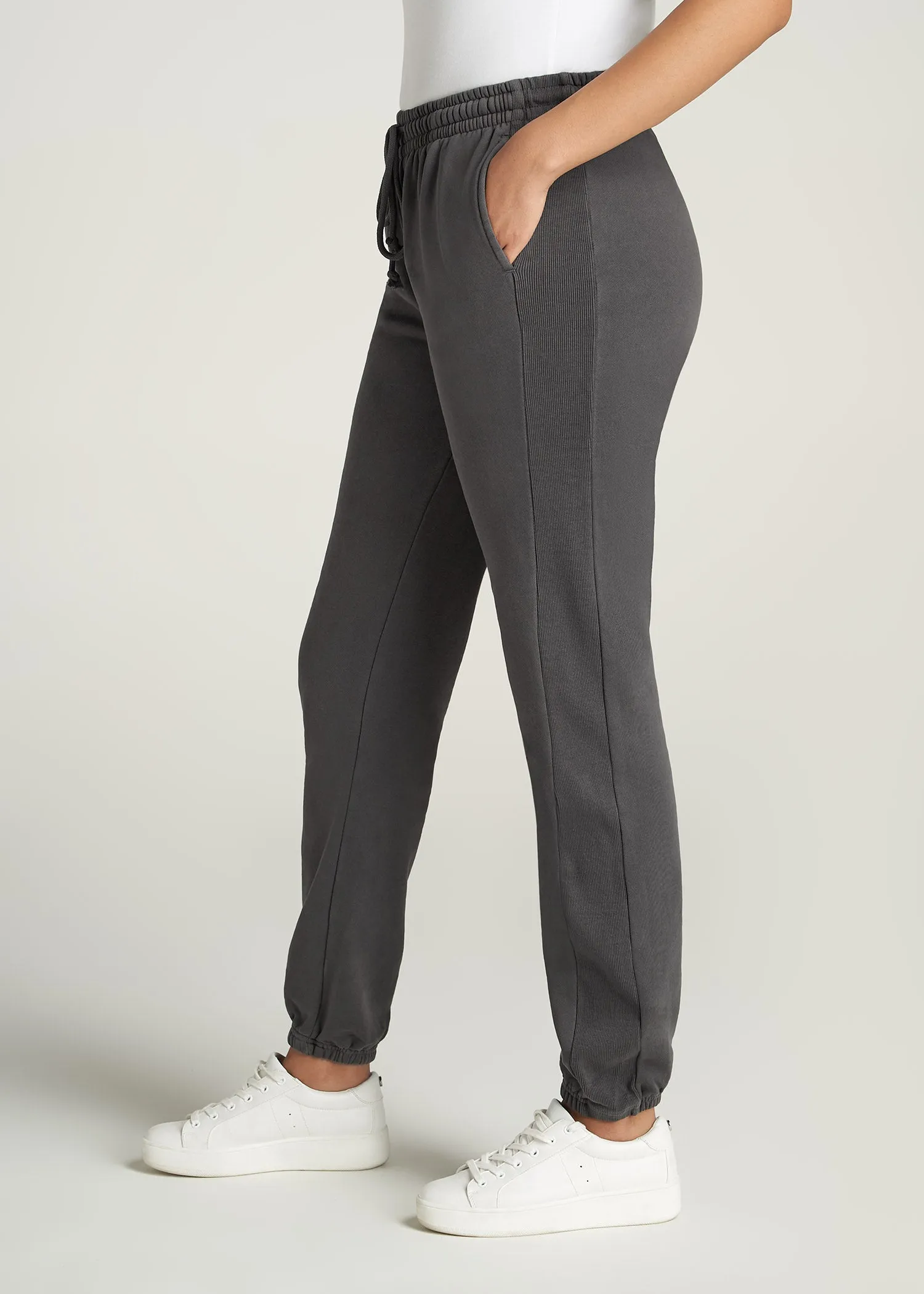 Wearever Fleece Regular Fit Women's Tall Sweatpants in Charcoal