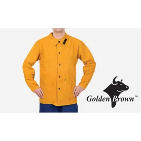 Weldas Welding Jacket: 44-2130L, Golden Brown, 30", Select Split Leather, Size Large