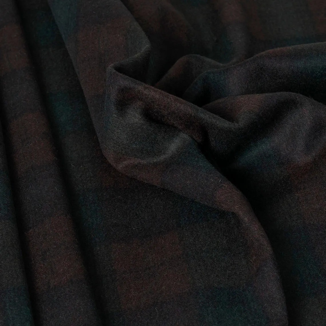 Wine & Green Flannel Tartan Fabric 2336