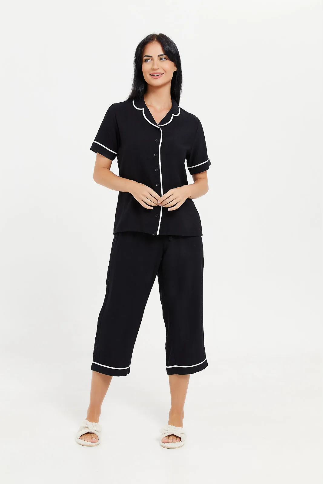 Women Black Pajama Set (Piece)