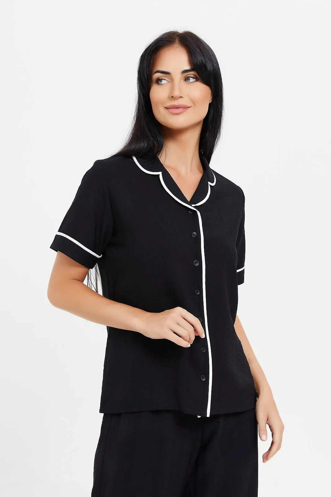 Women Black Pajama Set (Piece)