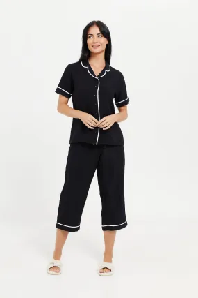 Women Black Pajama Set (Piece)
