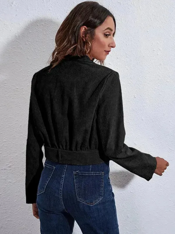 Women Corduroy Crop Jacket