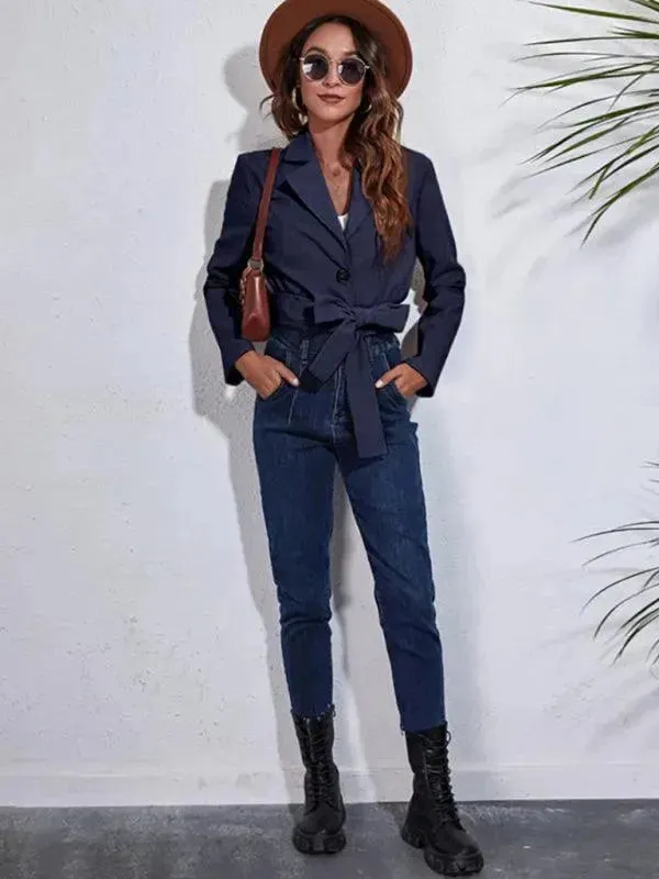 Women Corduroy Crop Jacket