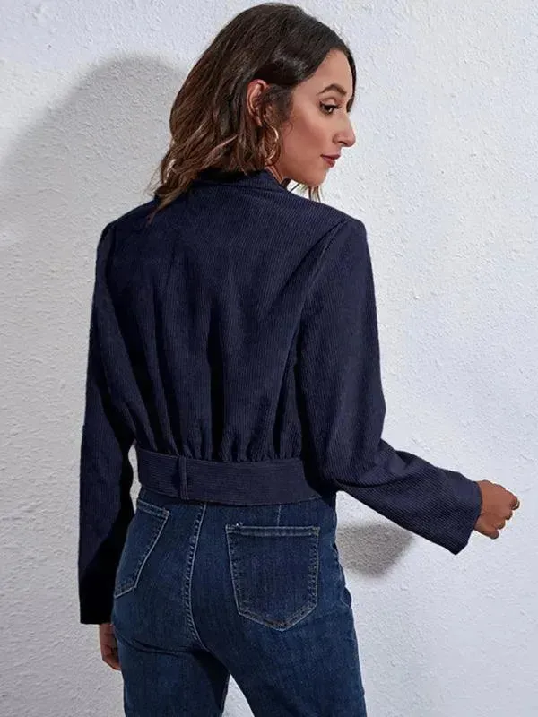 Women Corduroy Crop Jacket
