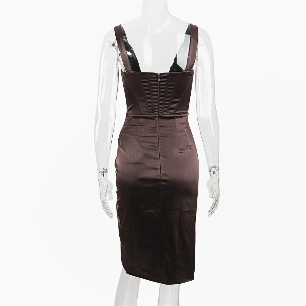 Women High Split Deep V Neck Sexy Party Dress