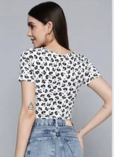 Women print crop top