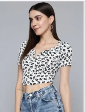 Women print crop top