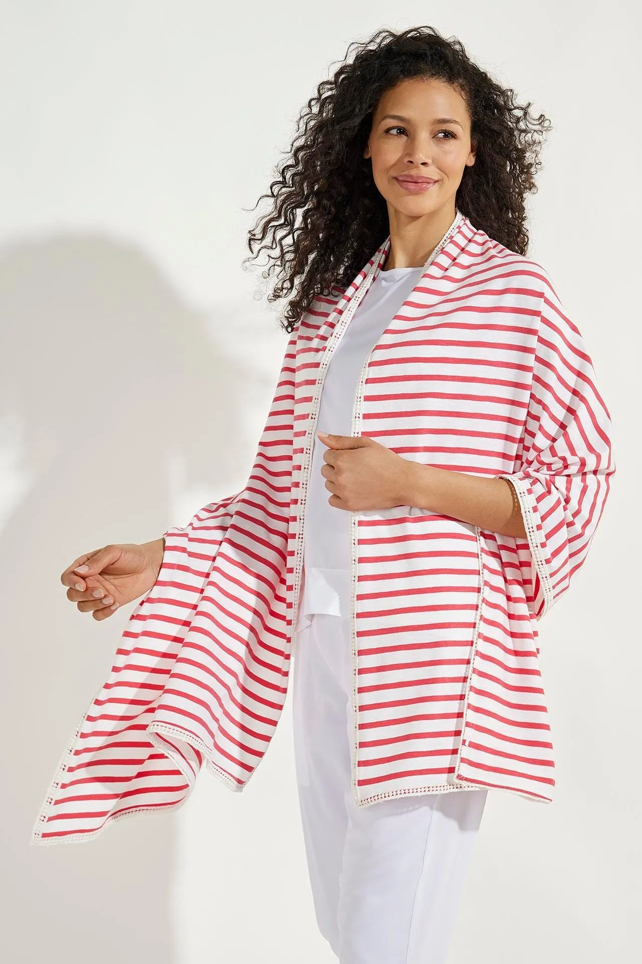 Women's Bodrum Sun Shawl  |  Radiant Coral