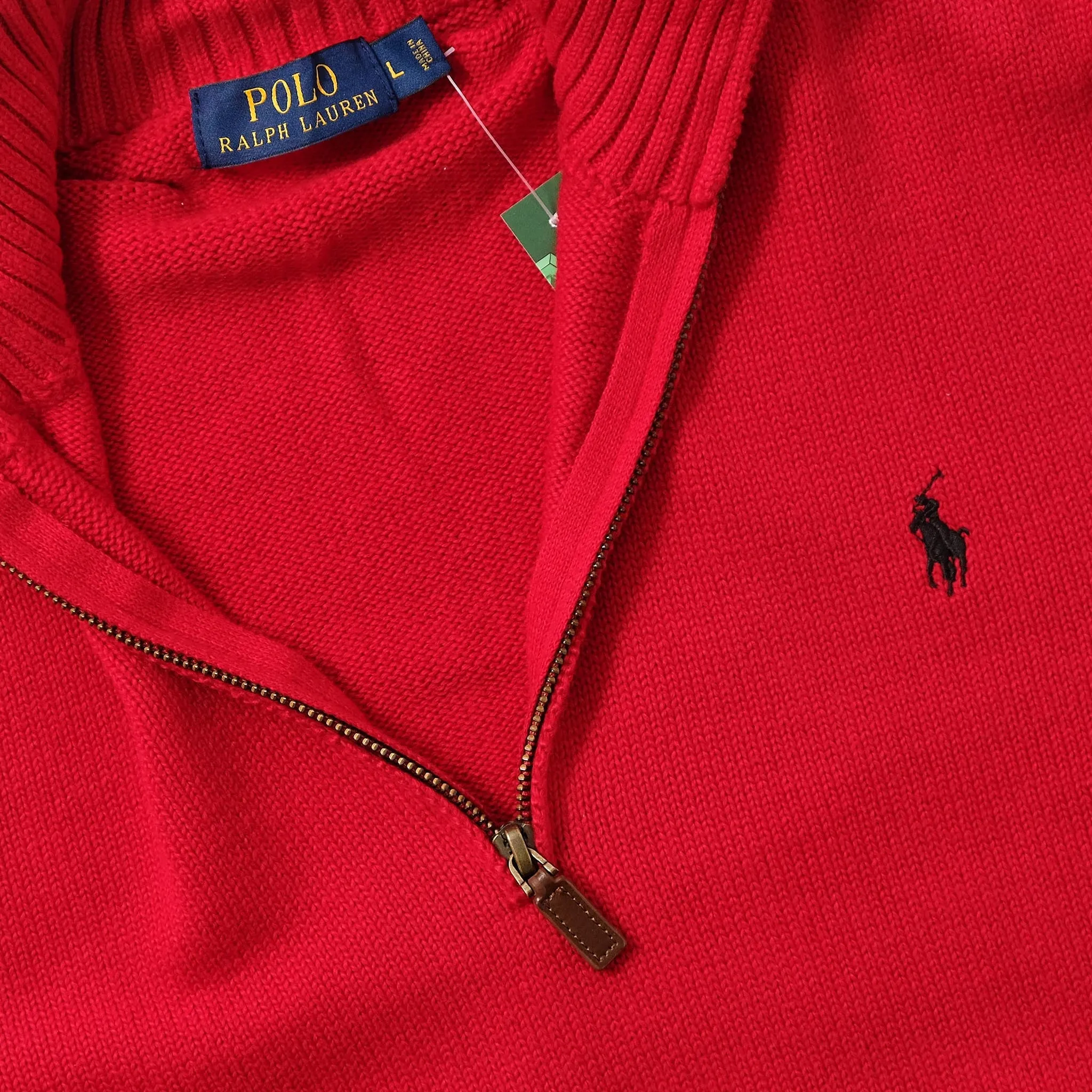 Womens's Polo Ralph Lauren Q-Zip Knit Sweater Large