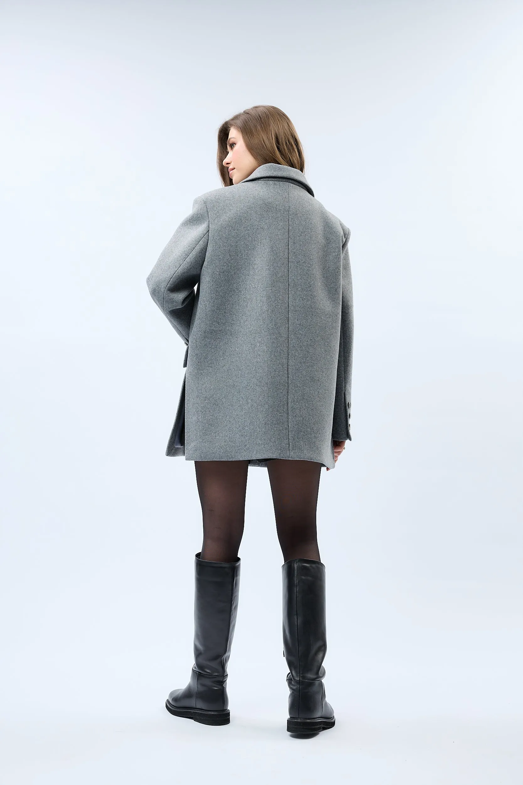 Wool Blend Blazer Jacket