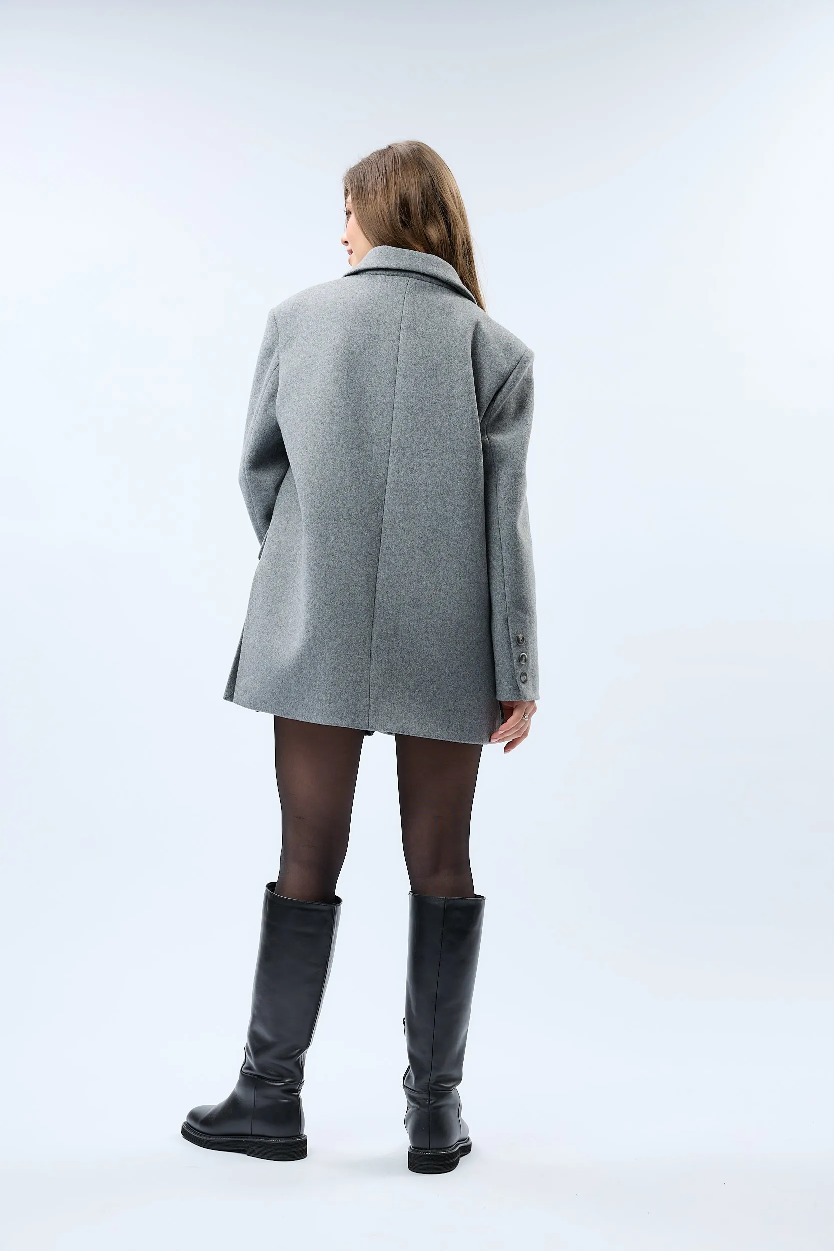 Wool Blend Blazer Jacket