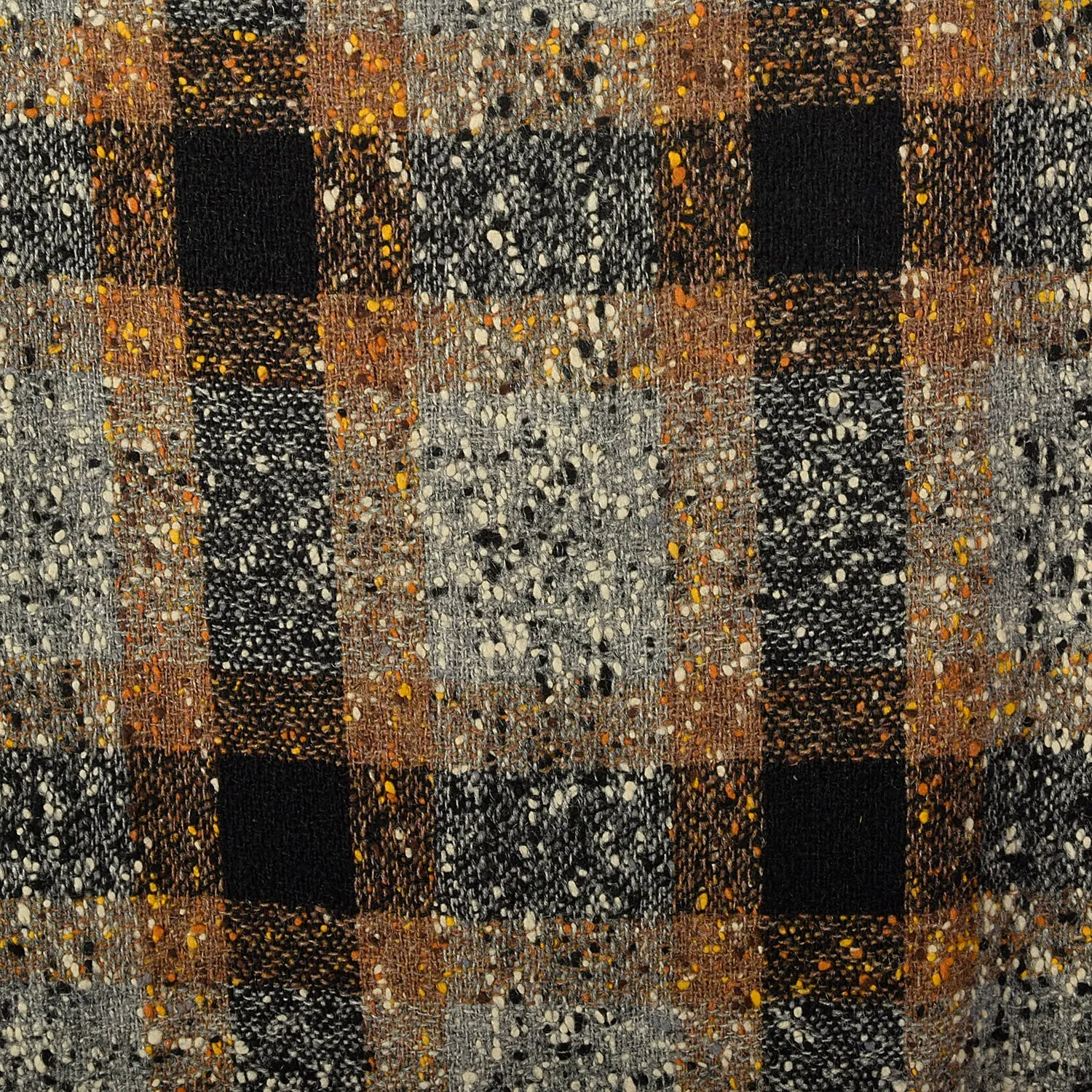 XL 1950s Coat Black Brown Flecked Tweed Overcoat Plaid Winter Wool Plush Lined Outerwear